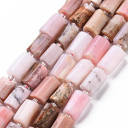 Natural Pink Opal Beads Strands, Faceted, Column, 8~11x6~8x5~7mm, Hole: 1mm, about 15~17pcs/strand, 7.28~7.48 inch(G-S345-8x11-012)