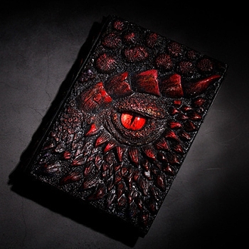 Embossed Bird Eye Resin Notebooks, Retro Travel Journals, Red, 215x145mm