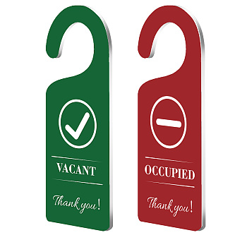 Acrylic Notice Door Hanger Sign, Public Warning Sign, Please Wash Your Hands, Word, 240x90x5mm, 2pcs/set