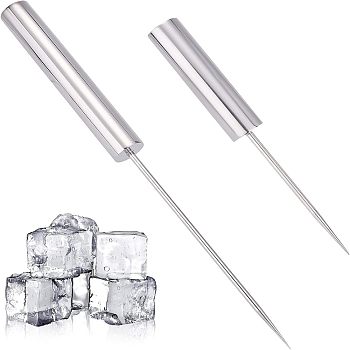 2Pcs 2 Style 201 Stainless Steel Ice Pick, Ice Crusher, Ice Chisel, for Kitchen Bars Restaurant, Stainless Steel Color, 218x25mm & 348mm, 1pc/style