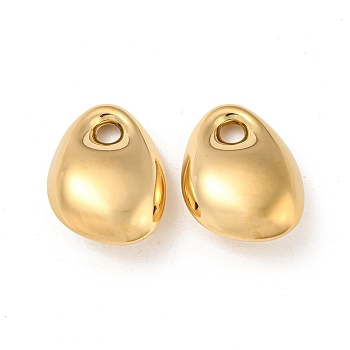 304 Stainless Steel Pendants, Teardrop Charm, Real 14K Gold Plated, 23x17x9mm, Hole: 3mm
