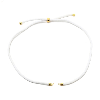 Nylon Cords Necklace Making, with Golden Brass Findings, Long-Lasting Plated, White, 22~22.8 inch(56~58cm), Hole: 1.7mm