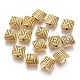 Tibetan Style Alloy Square Carved Stripes Beads(X-TIBEB-5602-AG-LF)-1
