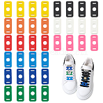 36Pcs 9 Colors PVC Sheets, Shoelace Charm, for Shoelace Decoration, Rectangle, Mixed Color, 30.5x14x2mm, Hole: 7.5mm & 7x2mm, 4pcs/color(KY-FG0001-16)