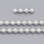 Brass Ball Chains, Long-Lasting Plated, Soldered, with Spool, Cadmium Free & Lead Free, Silver, 2mm, about 301.83 Feet(92m)/roll(CHC-S008-003E-S)
