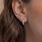 925 Sterling Silver Pave Moissanite Hoop Earrings for Women, Silver, 14x14mm(DZ9023)