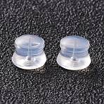 Silicone Ear Nuts, Earring Backs, for Stud Earring Making, Clear, 5.5x4.5mm, Hole: 1mm.(SIL-K001-01B)