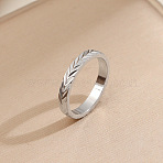 201 Stainless Steel Finger Rings for Women, Wheat, Stainless Steel Color, US Size 8(18.1mm)(FS-WGE07E1-06)