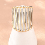 304 Stainless Steel Cuff Open Rings, Ion Plating(IP), Golden & Stainless Steel Color, 25mm, Inner Diameter: 18mm(SA-H001-10GP)