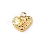 Valentine's Day 304 Stainless Steel Charms, Heart Charms, Golden, 8x8x2mm, Hole: 1.5mm(STAS-B140-03G)
