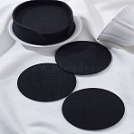 10Pcs Felt Cup Mat, Flat Round, Black, 99x3mm(AJEW-LP0001-23)
