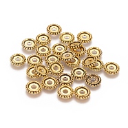 Alloy Spacer Beads, Cadmium Free & Nickel Free & Lead Free, Rondelle, Antique Golden, 10x2mm, Hole: 3mm(PALLOY-A20080-AG-FF)