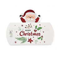 Christmas Theme Paper Pillow Gift Boxes, Gift Packaging Boxes with Hanging Hole for Gift Wrapping, Santa Claus, 13x2.75x11.5cm(CON-B012-03)