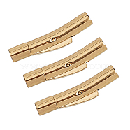 304 Stainless Steel Bayonet Clasps, Tube, Golden, 23x4mm, Hole: 3mm, 4sets/box(STAS-UN0001-87G)