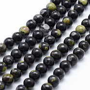Natural Green Spot Jasper Beads Strands, Round, 6mm, Hole: 1mm, about 65pcs/strand, 15.7 inch(40cm)(G-P326-11-6mm)