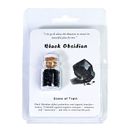 Natural Obsidian Wishing Bottle Display Decorations, Reiki Energy Balancing Meditation Love Gift, Package Size: 95x95mm(PW-WGEF7B7-34)