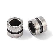 316 Surgical Stainless Steel Beads, Large Hole Beads, Column, Antique Silver, 10x8mm, Hole: 7mm(STAS-P362-29AS)