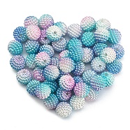 50Pcs Imitation Pearl Acrylic Beads, Berry Beads, Combined Beads, Round, Deep Sky Blue, 10mm, Hole: 1mm(OACR-YW0001-11H)