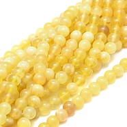 Natural Yellow Opal Beads Strands, Round, Grade A, 6mm, Hole: 0.8mm, about 64pcs/strand, 15.35 inch(39cm)(G-F674-07A-6mm)