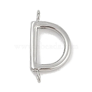 304 Stainless Steel Letter Connector Charms, Stainless Steel Color, Letter D, 12x6.5x2mm, Hole: 1.2mm(STAS-M108-01P-04)