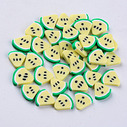 Handmade Polymer Clay Cabochons, Fashion Nail Art Decoration Accessories, Watermelon, Light Yellow, 10~12x10~12x2mm, about 200~250pcs/50g(X-CLAY-N006-15)