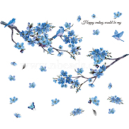 PVC Wall Stickers, Wall Decoration, Plum Blossom Pattern, 820x390mm, 2 sheets/set(DIY-WH0228-505)