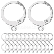 120Pcs 304 Stainless Steel Leverback Earring Findings, with Loops, Stainless Steel Color, 14.5x12x2mm, Hole: 1.2mm, Pin: 0.6mm(STAS-SC0006-28P)