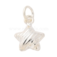 925 Sterling Silver Star Charms, with Jump Rings, Silver, 14.5x11x5.5mm, Hole: 4mm(STER-D300-02S)