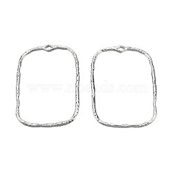 Alloy Pendants, Cadmium Free & Nickel Free & Lead Free, Rectangle, Platinum, 46.5x32x2mm, Hole: 1.6mm(PALLOY-N155-122)