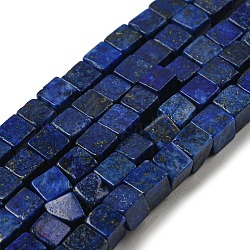 Natural Lapis Lazuli Beads Strands, Dyed, Cube, 4~5x4~5x4~5mm, Hole: 1mm, about 86pcs/strand, 15.16 inch(38.5cm)(G-F631-K28)