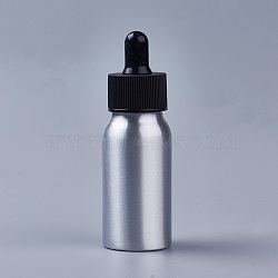 30ml Aluminium Empty Teardrop Bottles, with PP Plastic Screw Lid, for Essential Oils Aromatherapy Lab Chemicals, Black, 9.9x3.2cm, Capacity: 30ml(1.01 fl. oz)(MRMJ-WH0033-01A)