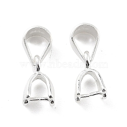 925 Sterling Silver Ice Pick Pinch Bails, Silver, 8x5x3.4mm, Pin: 0.1mm(STER-Z001-015S)