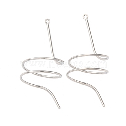 Alloy Big Pendants, Spiral Shape Charms, Platinum, 51.5x19x25mm, Hole: 1.8mm(PALLOY-F315-01P)