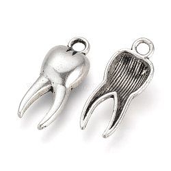 Tibetan Style Alloy Pendants, Cadmium Free & Lead Free, Tooth Shape, Antique Silver, 20x8x4mm, Hole: 2mm, about 1190pcs/1000g(TIBE-Q070-139AS-RS)