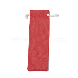 Burlap Packing Pouches, Drawstring Bags, Red, 18.7~19x7.7~8cm(ABAG-I001-8x19-02B)