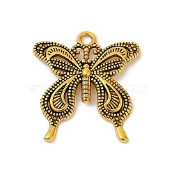 Tibetan Style Alloy Butterfly Pendants, Cadmium Free & Nickel Free & Lead Free, Antique Golden, 26.5x24x3mm, Hole: 2mm, about 420pcs/1000g(TIBEP-3945-AG-NR)