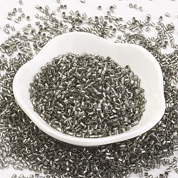 MGB Matsuno Glass Beads, Japanese Seed Beads, Silver Lined Round Hole Glass Seed Beads, Two Cut, Hexagon, Gray, 11/0, 2x2x2mm, Hole: 0.8mm, about 41000pcs/bag, 450g/bag(SEED-Q023A-56)