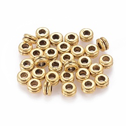 Tibetan Style Alloy Beads, Ronelle, Cadmium Free & Lead Free, Antique Golden, 5x4mm, Hole: 3mm(X-TIBEB-N005-034AG-RS)
