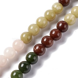 Natural Jade Beads Strands, Dyed, Round, 8mm, Hole: 1mm, about 48pcs/strand, 15.16''(38.5cm)(G-I334-07B)
