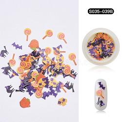 Halloween Nail Stickers, Nail Art Cabochons, Mixed Shape, for Fingernails Toenails Nail Tips Decoration, Dark Orange, 4~12x3~10x0.1mm, about 50pcs/box(MRMJ-S035-039B)