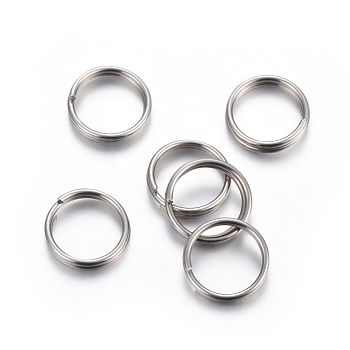 Tarnish Resistant 304 Stainless Steel Split Rings, Double Loops Jump Rings, Stainless Steel Color, 10x2mm, Inner Diameter: 8mm, Single Wire: 1mm