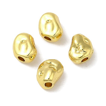 Rack Plating Alloy Beads, Long-Lasting Plated, Nuggets, Real 18K Gold Plated, 6.5x5.5x4.5mm, Hole: 1.6mm