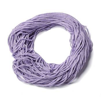 Polyester Cord, Twisted Cord, Lavender, 5mm, about 97~100m/bundle