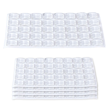 EPDM Nail Protection Self Adhesive Stickers, Clear, Square, 122.5x76x4mm, 5sheets/set
