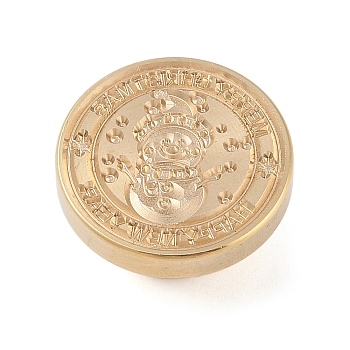 Christmas Series Wax Seal Brass Stamp Head, for Wax Seal Stamp, Golden, Snowman, 25x15mm, Inner Diameter: 7mm