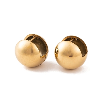 Round 304 Stainless Steel Hoop Earrings for Women, Golden, 15.5mm
