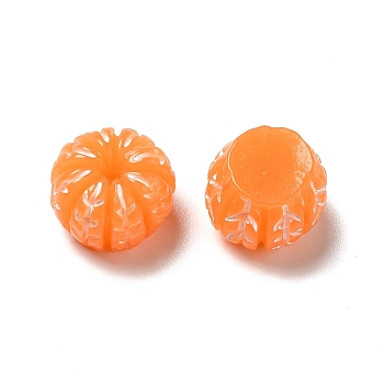 Opaque Resin Imitation Food Decoden Cabochons, Orange Shape, Orange, 12.5x10mm