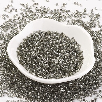 MGB Matsuno Glass Beads, Japanese Seed Beads, Silver Lined Round Hole Glass Seed Beads, Two Cut, Hexagon, Gray, 11/0, 2x2x2mm, Hole: 0.8mm, about 41000pcs/bag, 450g/bag