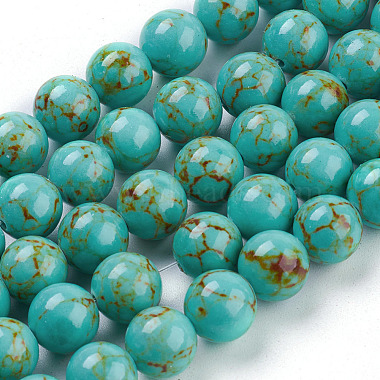 10mm PaleTurquoise Round Synthetic Turquoise Beads
