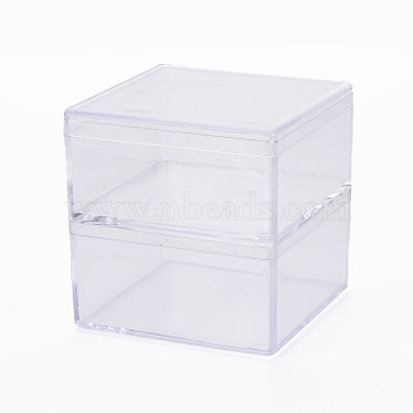 Clear Square Plastic Beads Containers